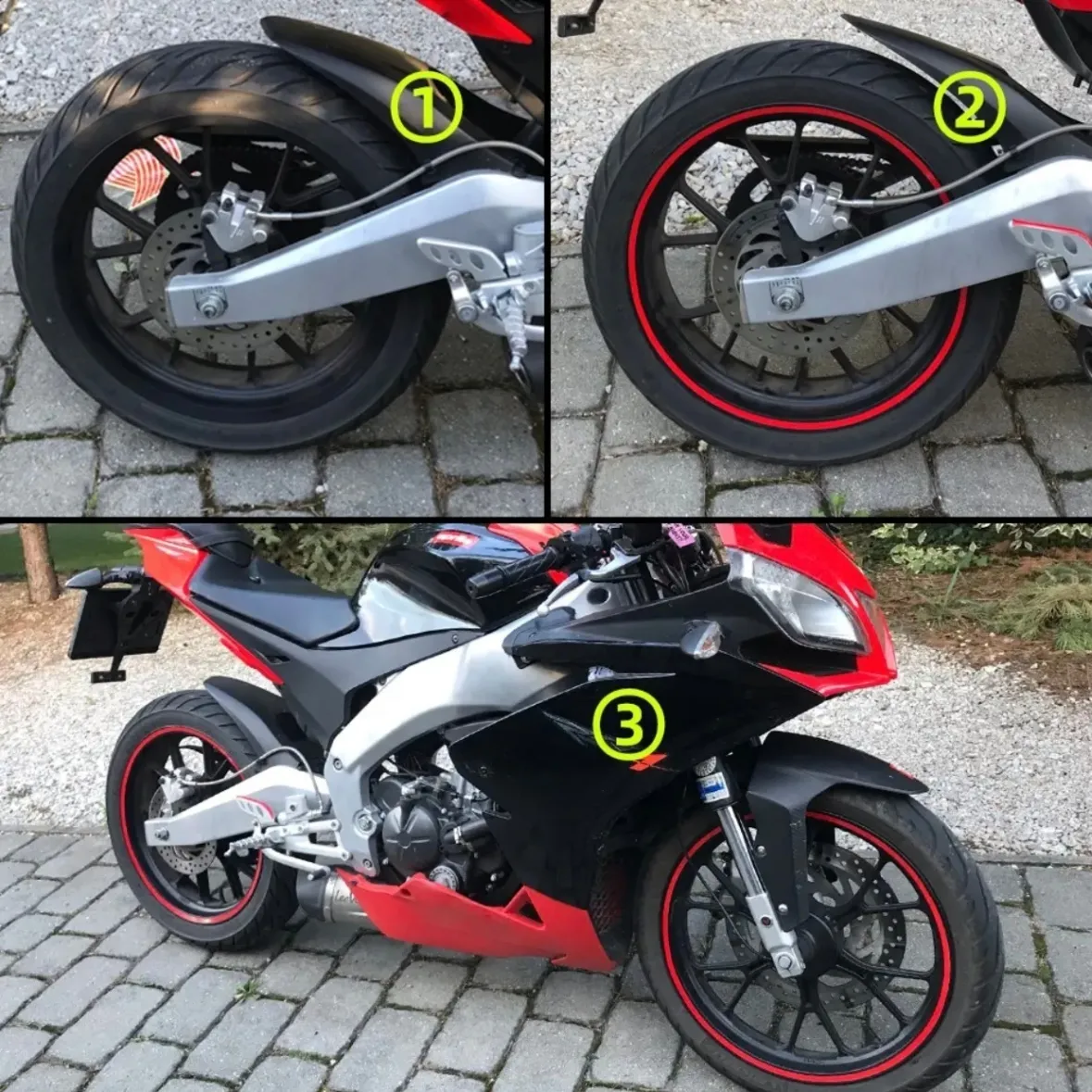 ノーマル リムステッカー 反射 17 18 インチ リムライン リム テープ バイク 自動車 ８mm
