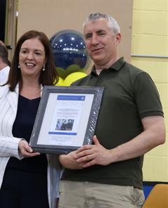 Coláiste Iosagáin celebrates retirement of three staff members, Mr. John Heraty, Mr. Paul Daly & Ms. Joan O Sullivan