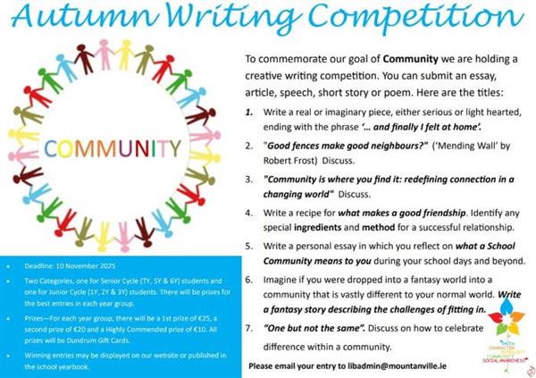 Autumn Writing Competition 2025 - Results