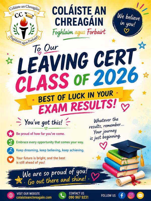 Best of luck with Leaving Cert Results