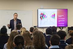 Dr. Richard Hogan speaks to students and staff about positive mental health