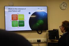 Dr. Richard Hogan speaks to students and staff about positive mental health