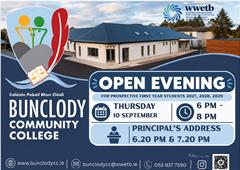 Bunclody Community College Open Evening – Thursday 10 September