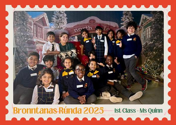 Ms Quinn's class enjoying the Brontannas Rúnda