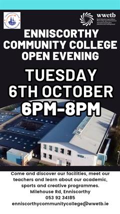 Open Evening Tuesday 6th October