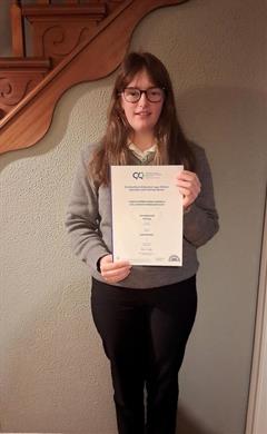 Heather Joyce receives her Green Cert