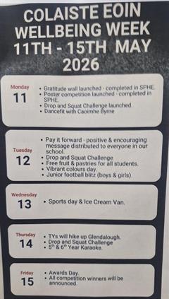 Well-being Week List of Events