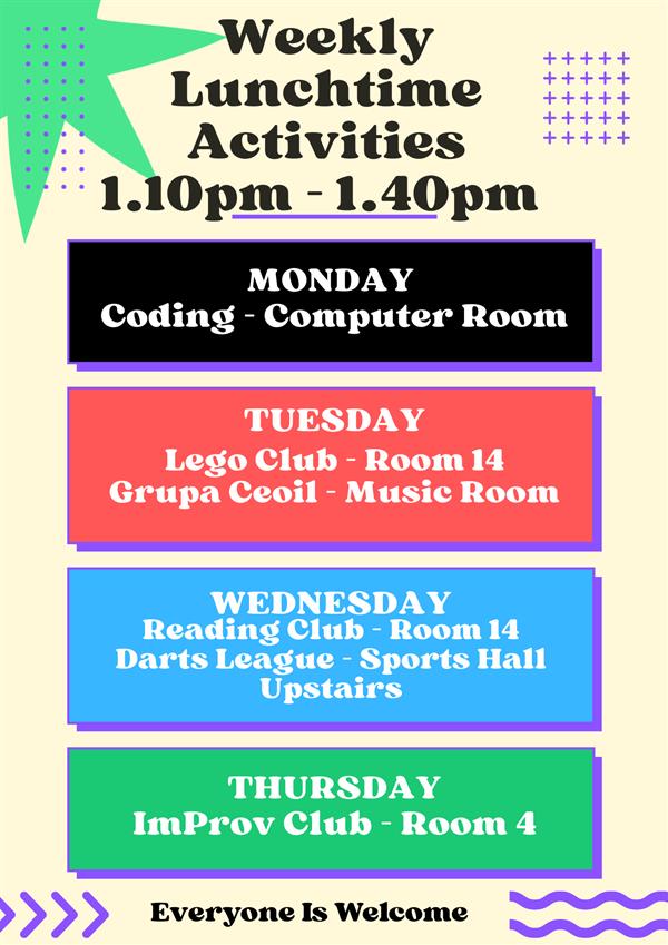 Weekly Lunchtime Activities