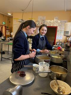 3rd years cooking up a storm in the Home Economics room