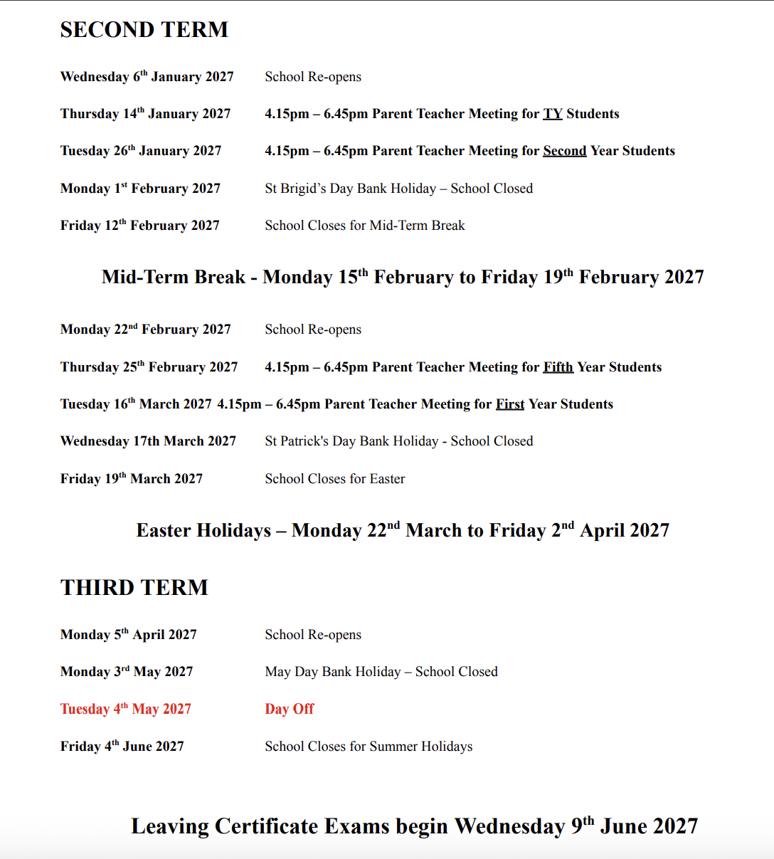 Calendar term 3