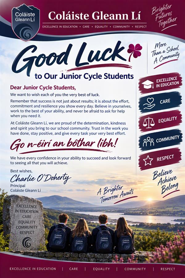 Best of Luck- Junior Cycle Results 2026