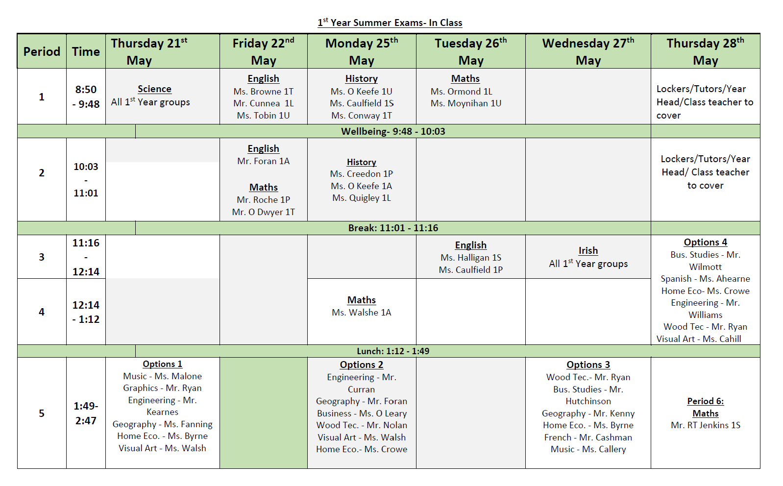 1st Year Summer Exam Timetable.png
