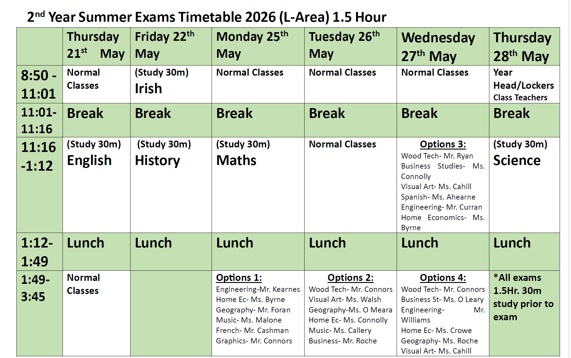 2nd Year Summer Exam Timetable.png