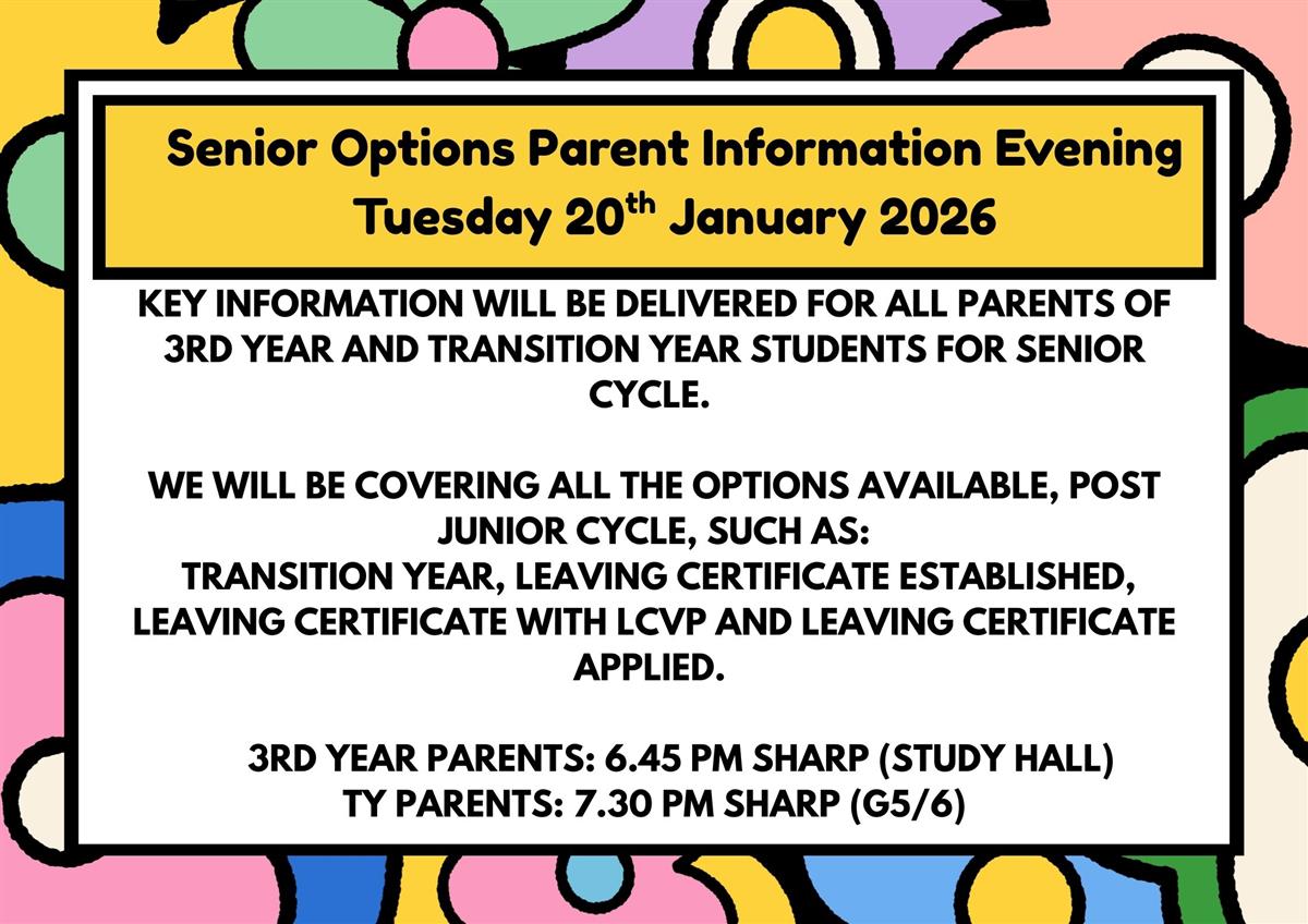 Senior Cycle Parent Information Evening