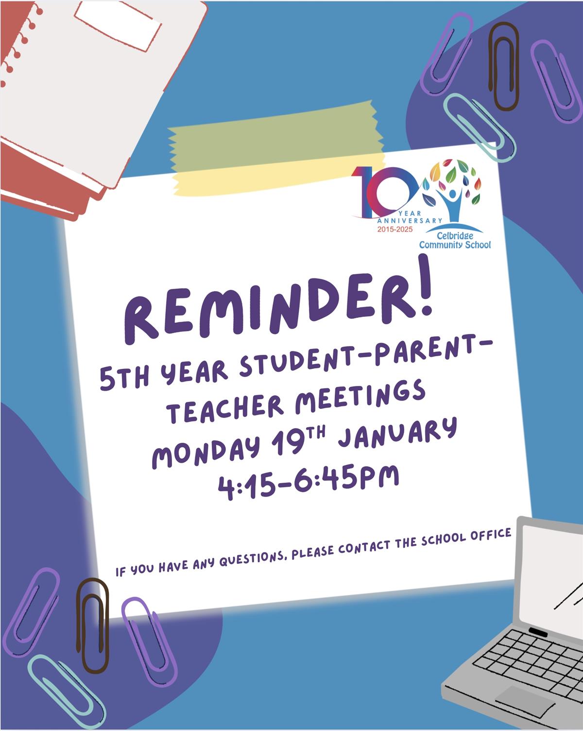 5th Year PTA Meetings