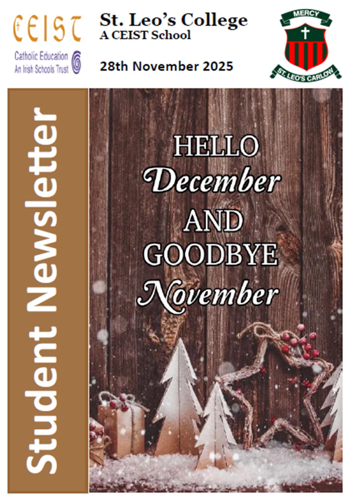 Student Newsletter 28th November 2025
