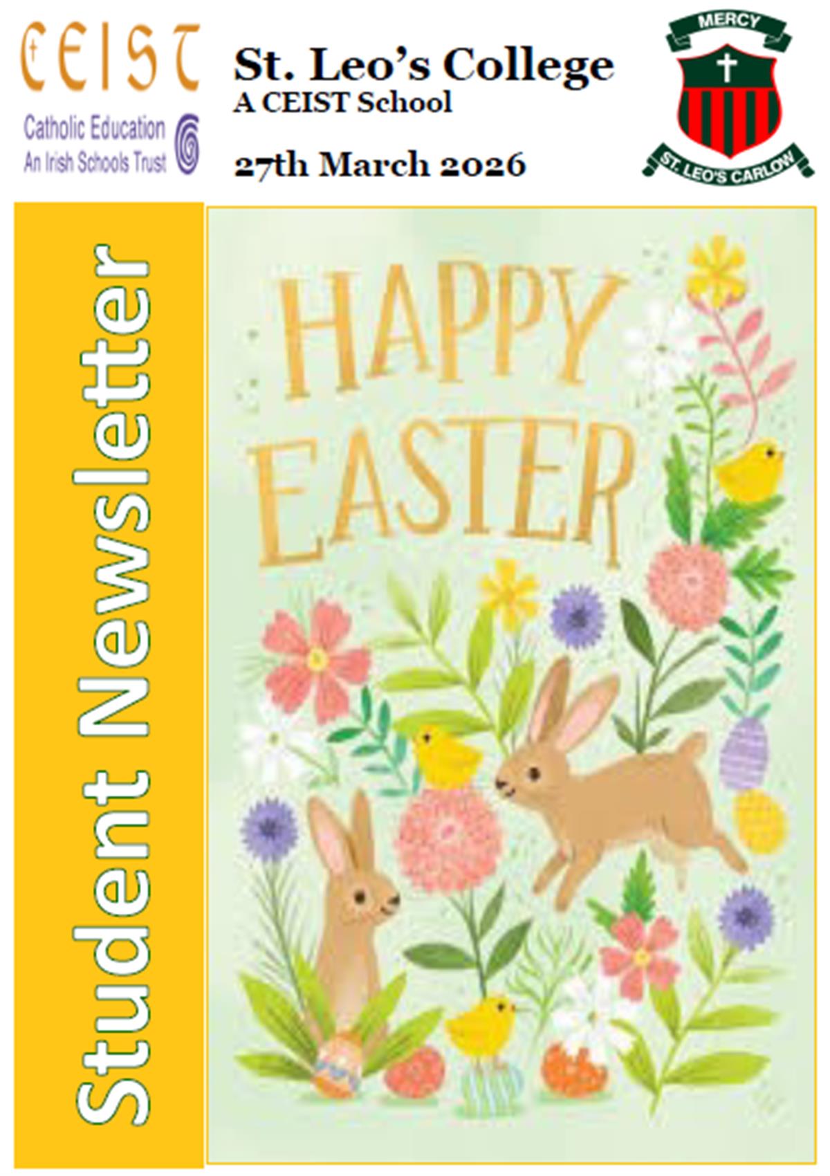 Student Newsletter 27th March 2026