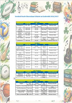Sceideal Seach-Churaclaim Coláiste an Eachréidh 2026/2027