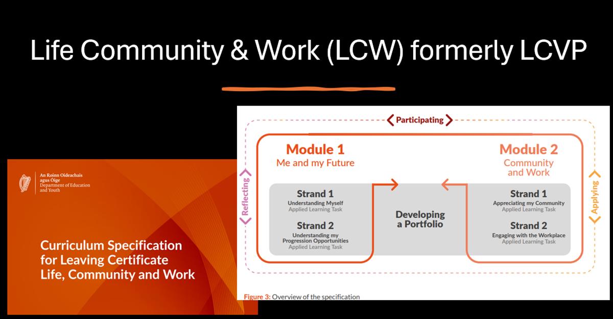 LCVP/ New course Sept. 2026 LCW (Life, Community & Work)