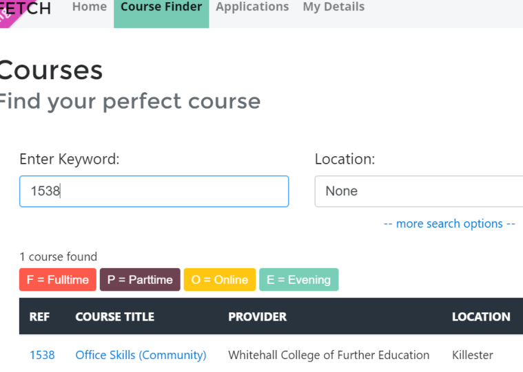 Fetch Courses course finder