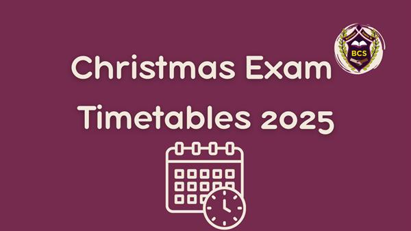Christmas Exam Timetables 2025