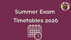 Summer Exams 2026