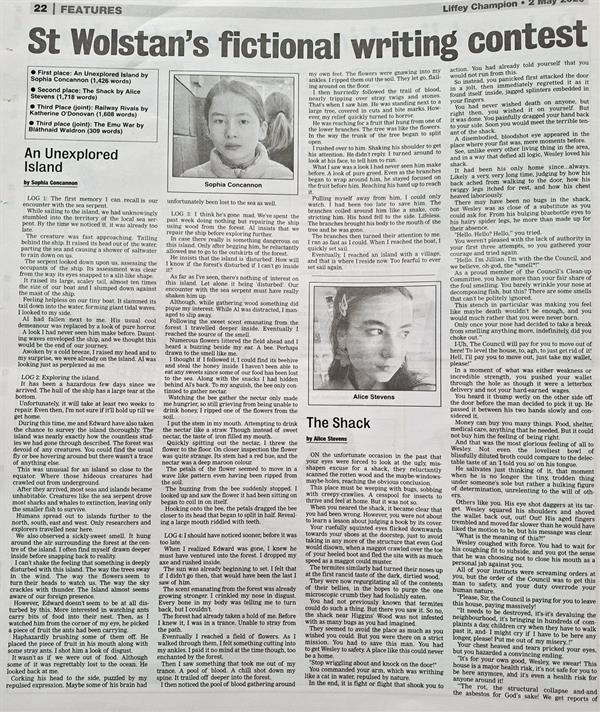 Creative Writing in the Liffey Champion