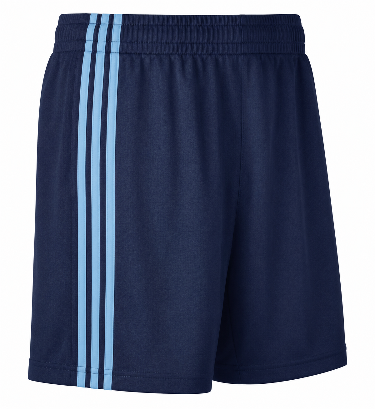 Navy shorts with coloured stripes