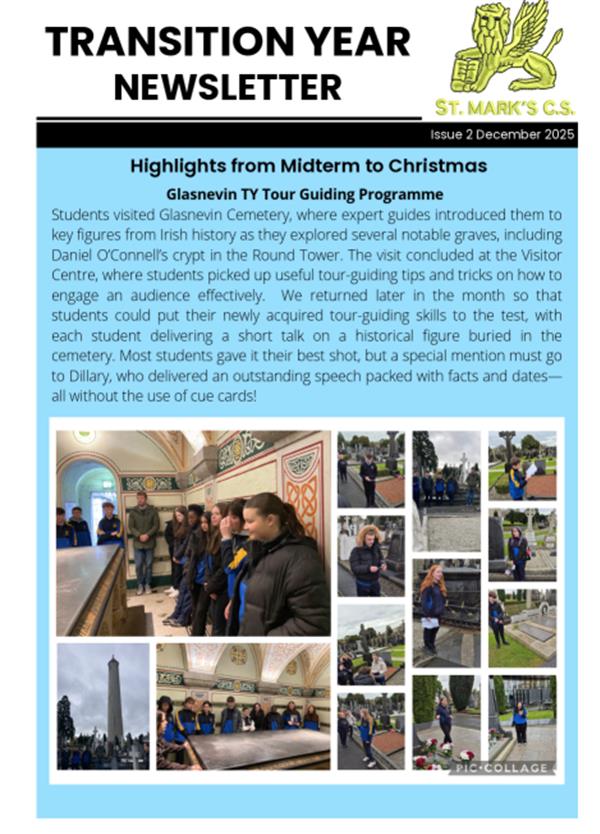 Transition Year Newsletter – Midterm to Christmas Highlights