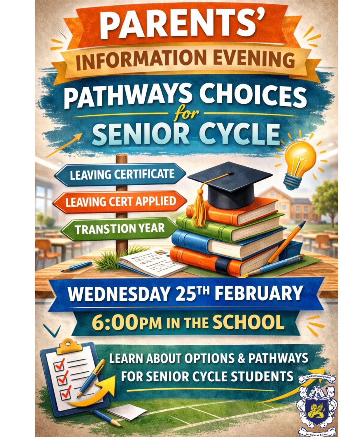 Parents/Guardians Information Evening – Senior Cycle Pathways