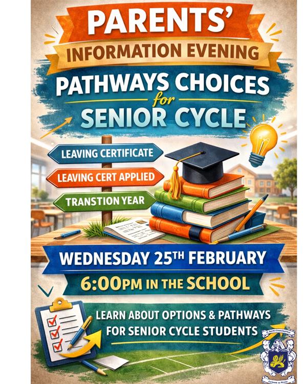 Parents/Guardians Information Evening – Senior Cycle Pathways