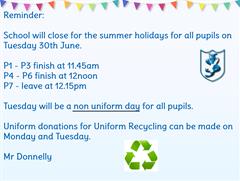 School Closing Arrangements/Non-Uniform Day