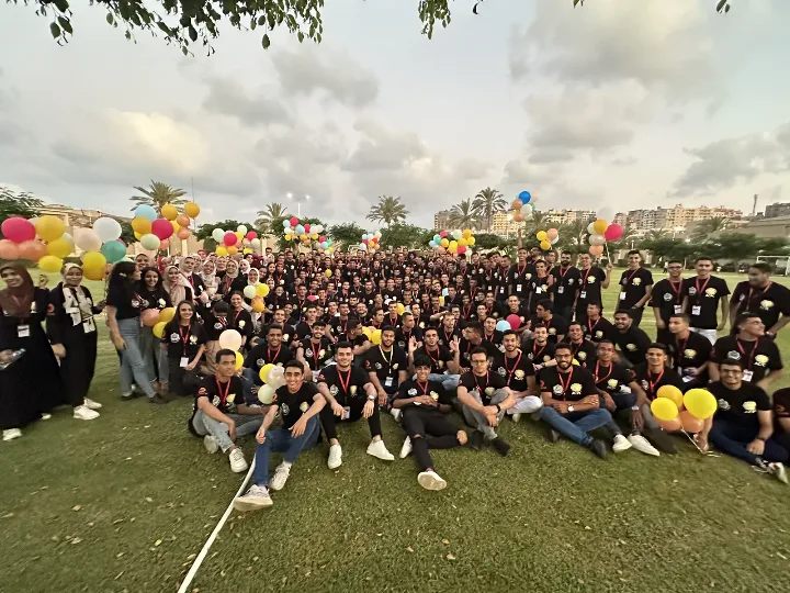 The Assiut delegation with balloons at ECPC