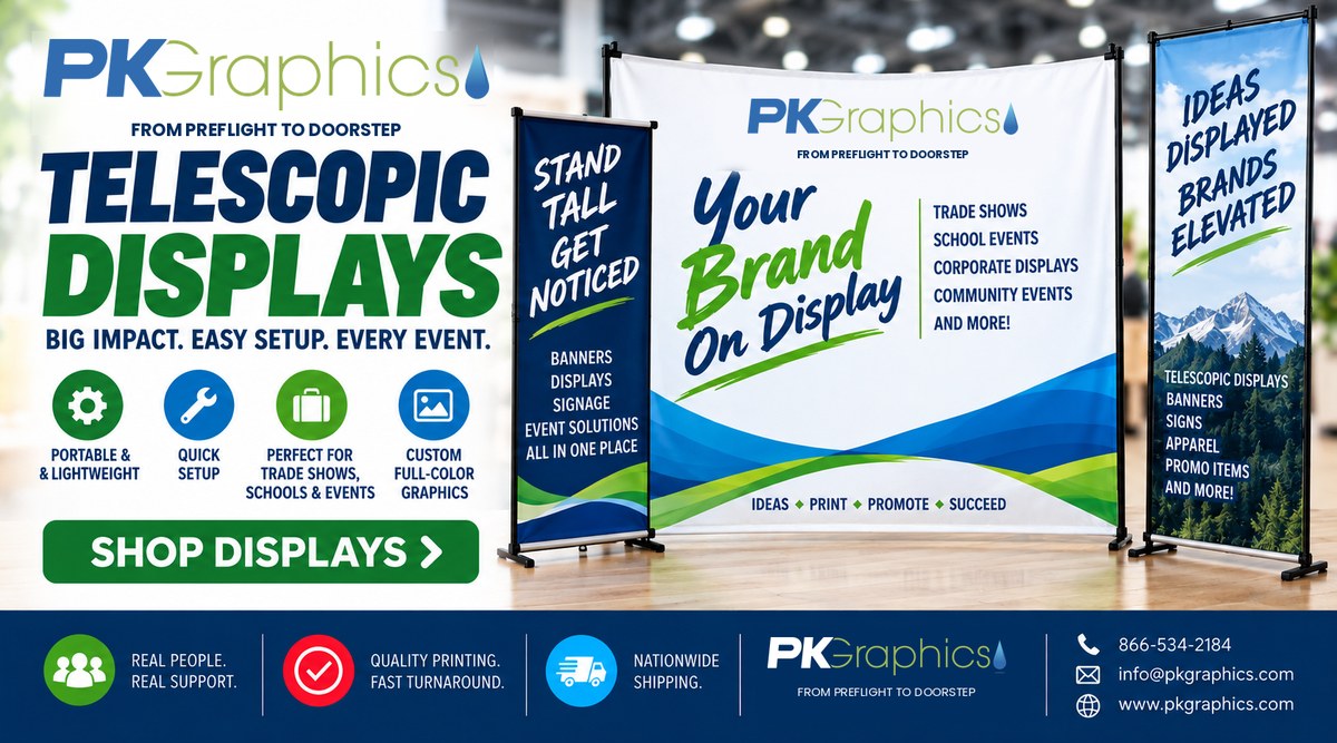 PKGraphics Telescopic Displays for Trade Shows, Schools, Corporate and Community Events