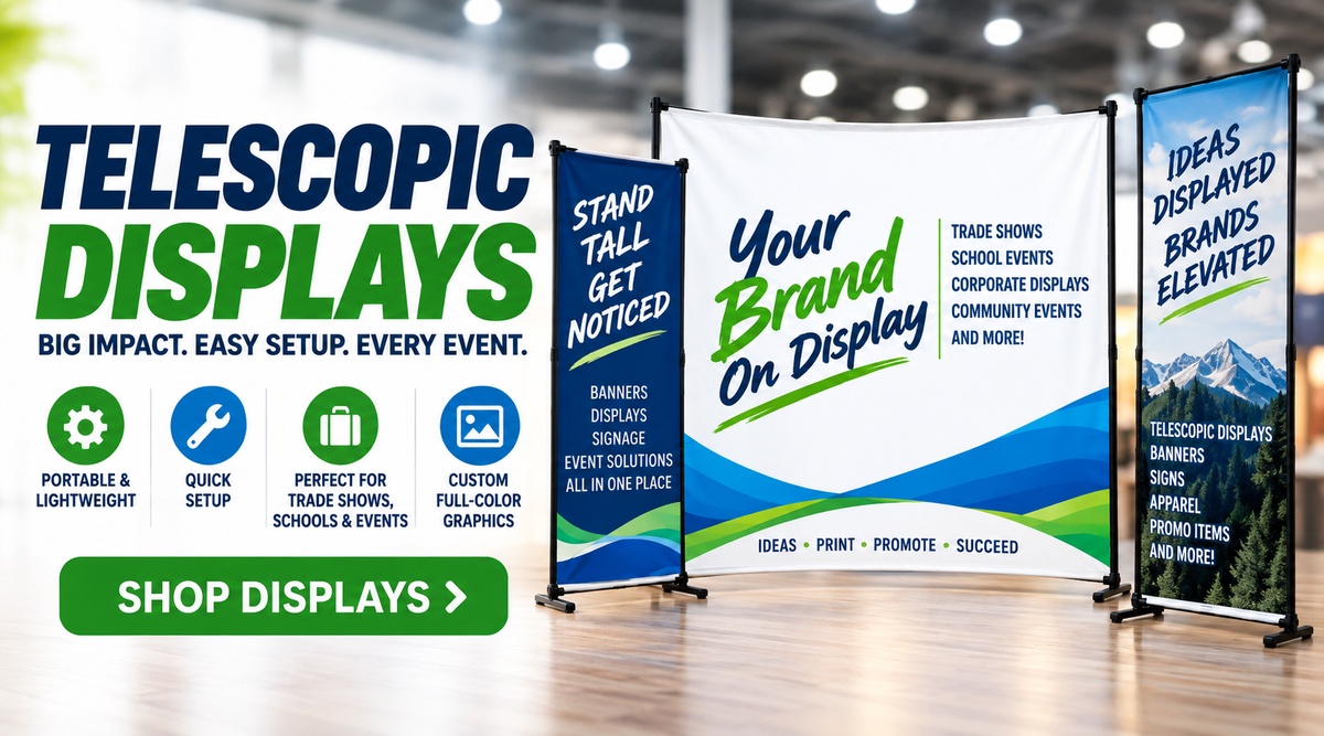 PKGraphics Telescopic Displays for Trade Shows, Schools, Corporate and Community Events