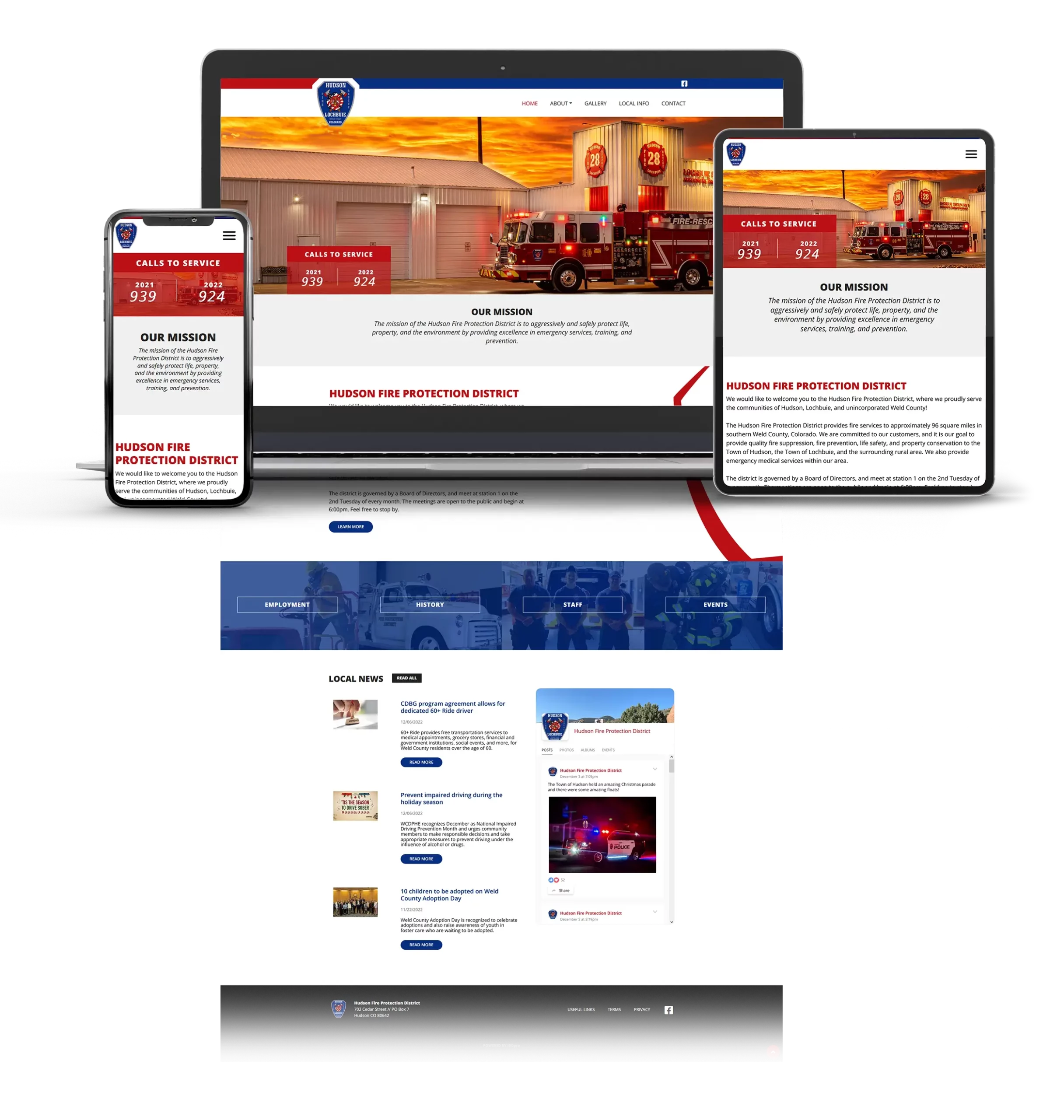 Hudson Fire Protection District Website Design