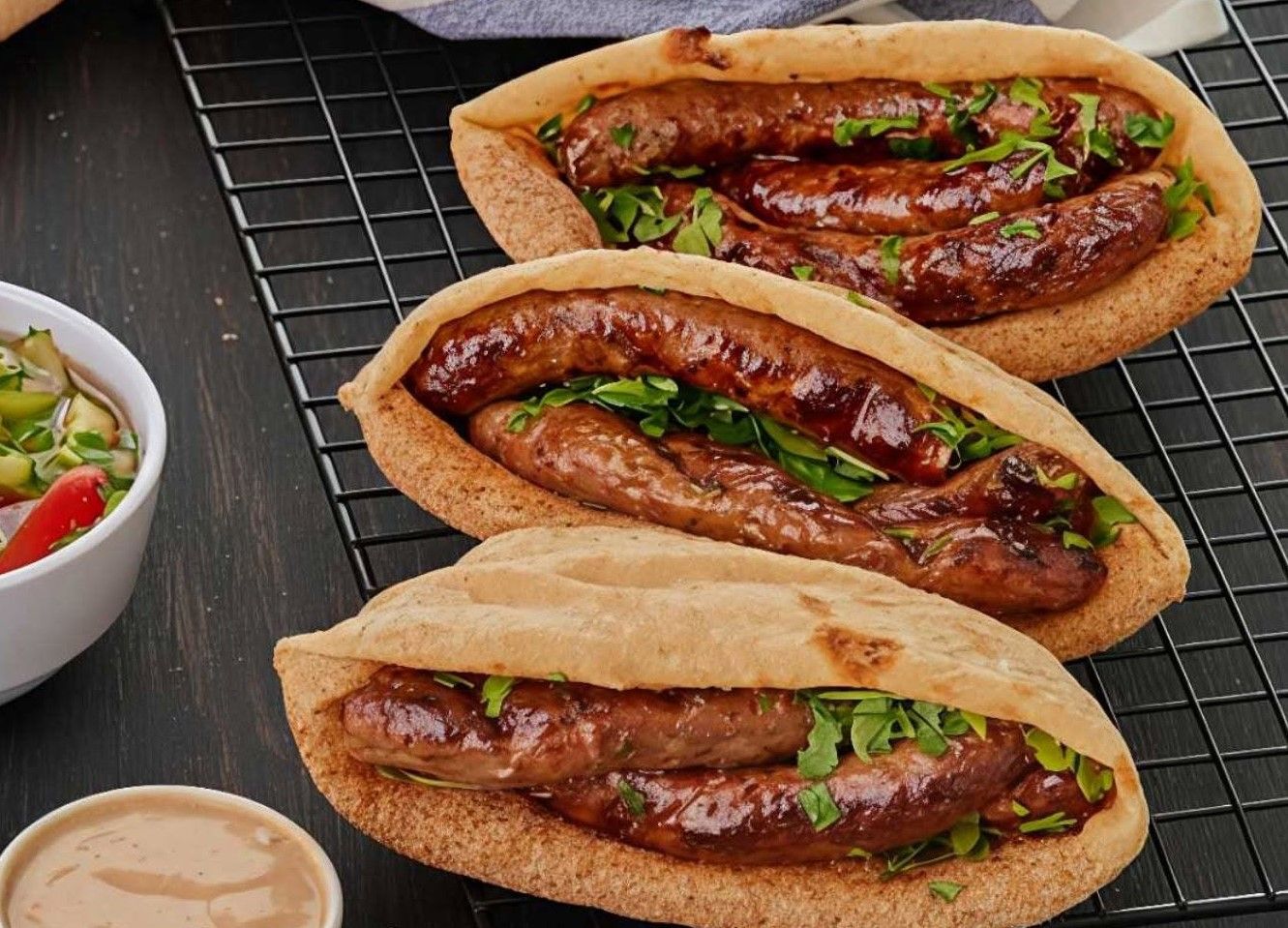 Baladi sausage sandwich