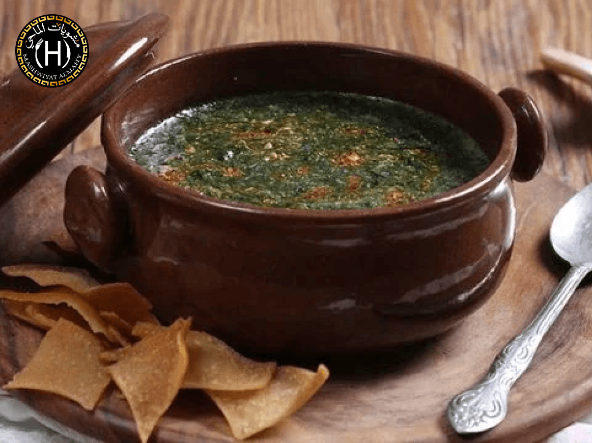 طاجن ملوخية بالشوربة الضاني