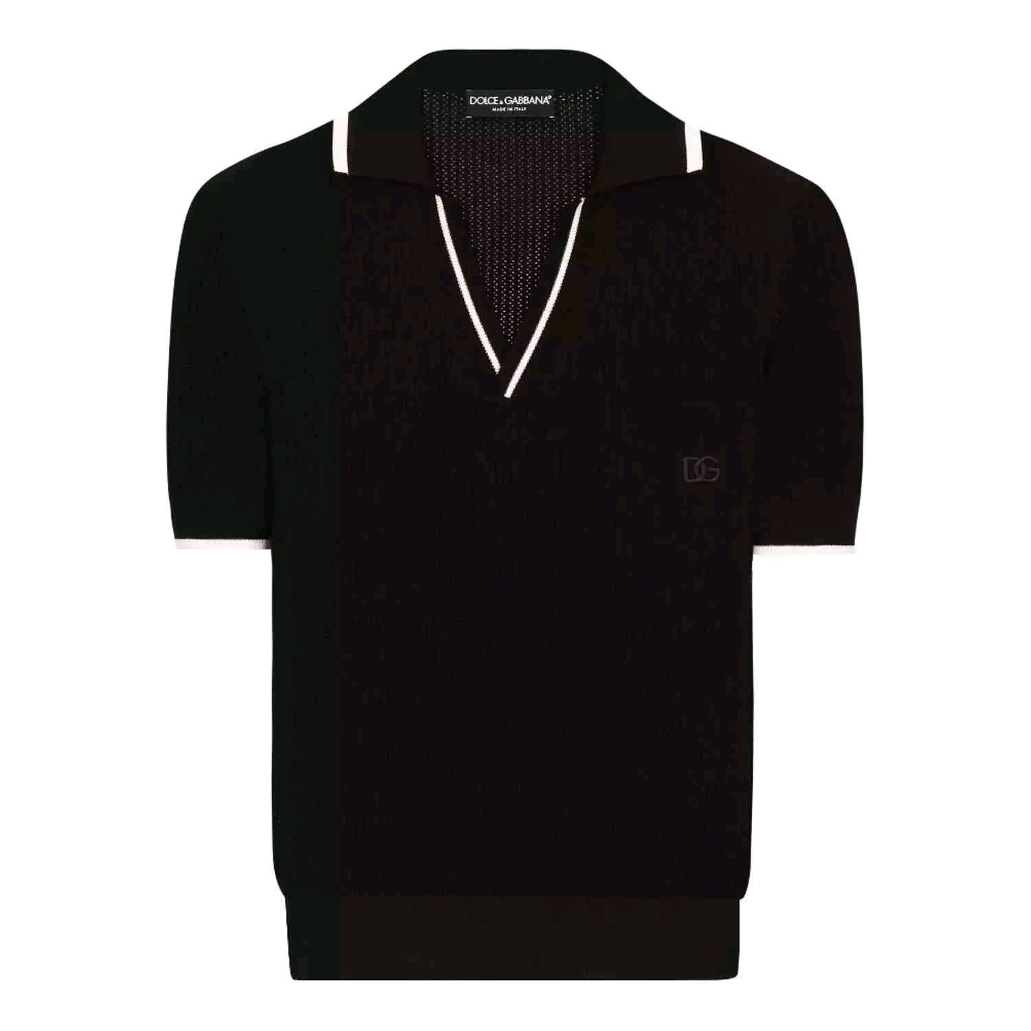 Silk polo-shirt with DG logo