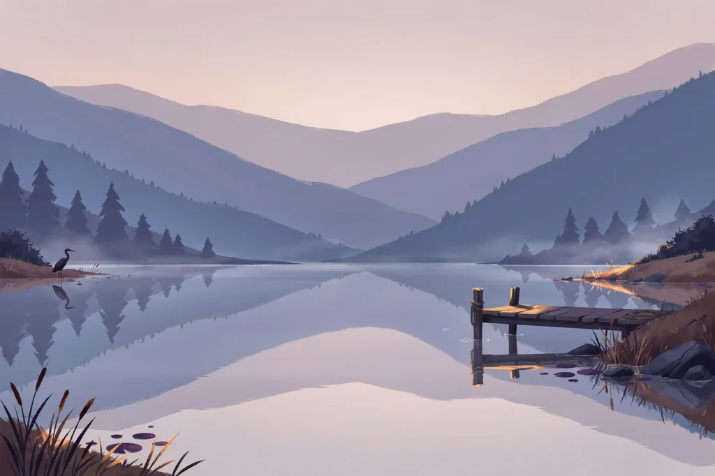 the lake with the boat removed