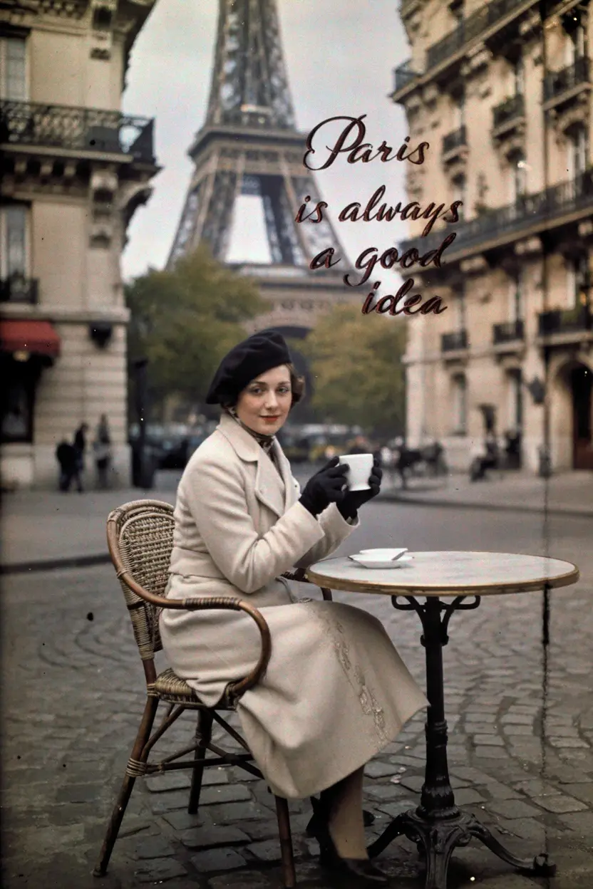 Vintage sepia Paris bistro