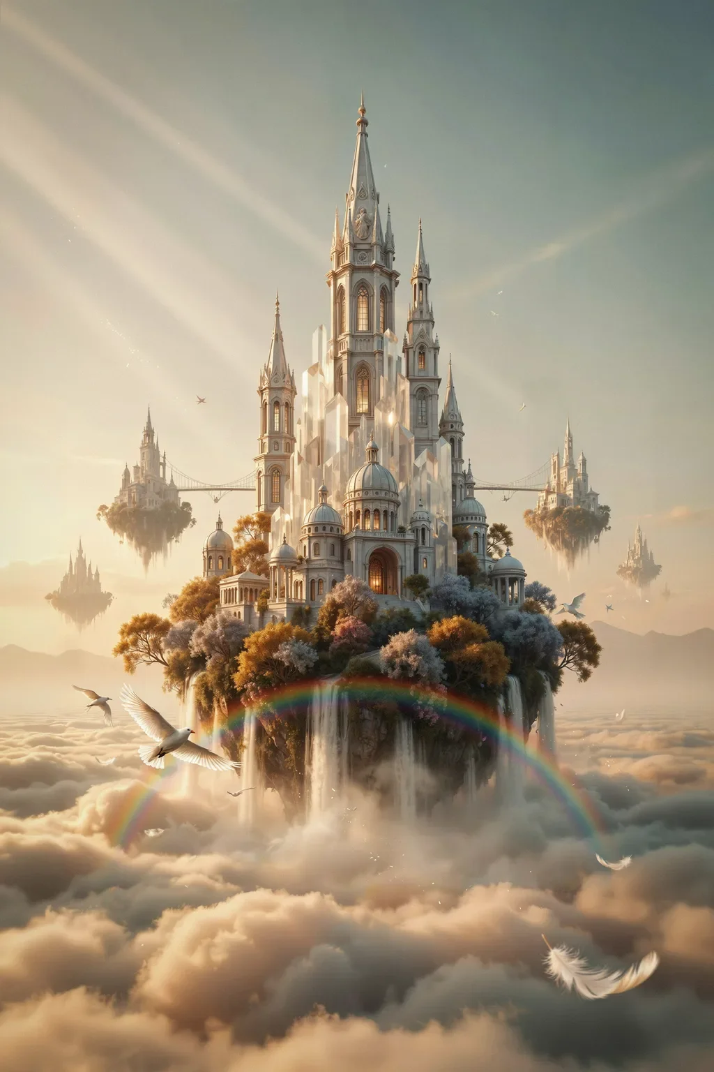 Fantasy castle on a dramatic mountain