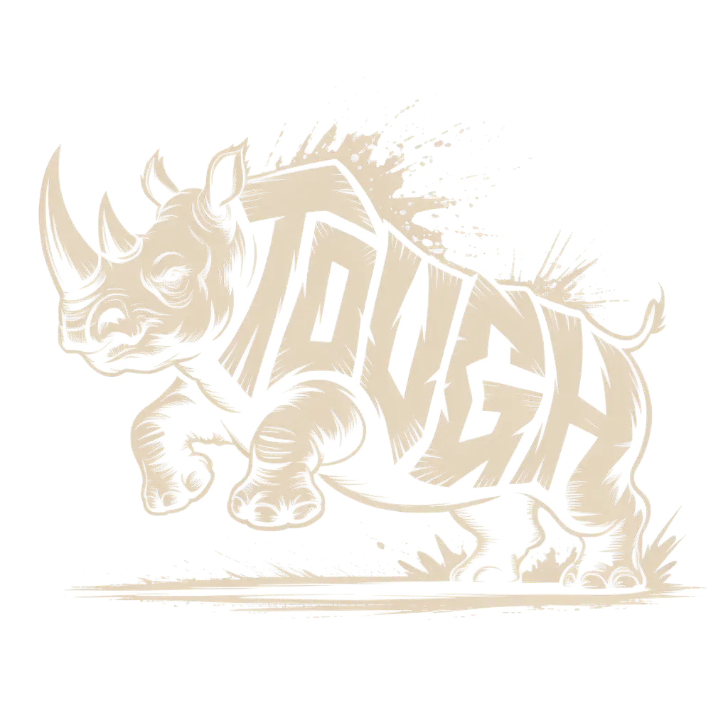 TOUGH rhino graphic, background removed