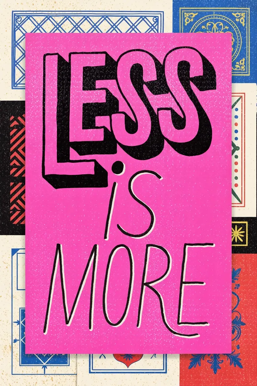 Less Is More typographic poster
