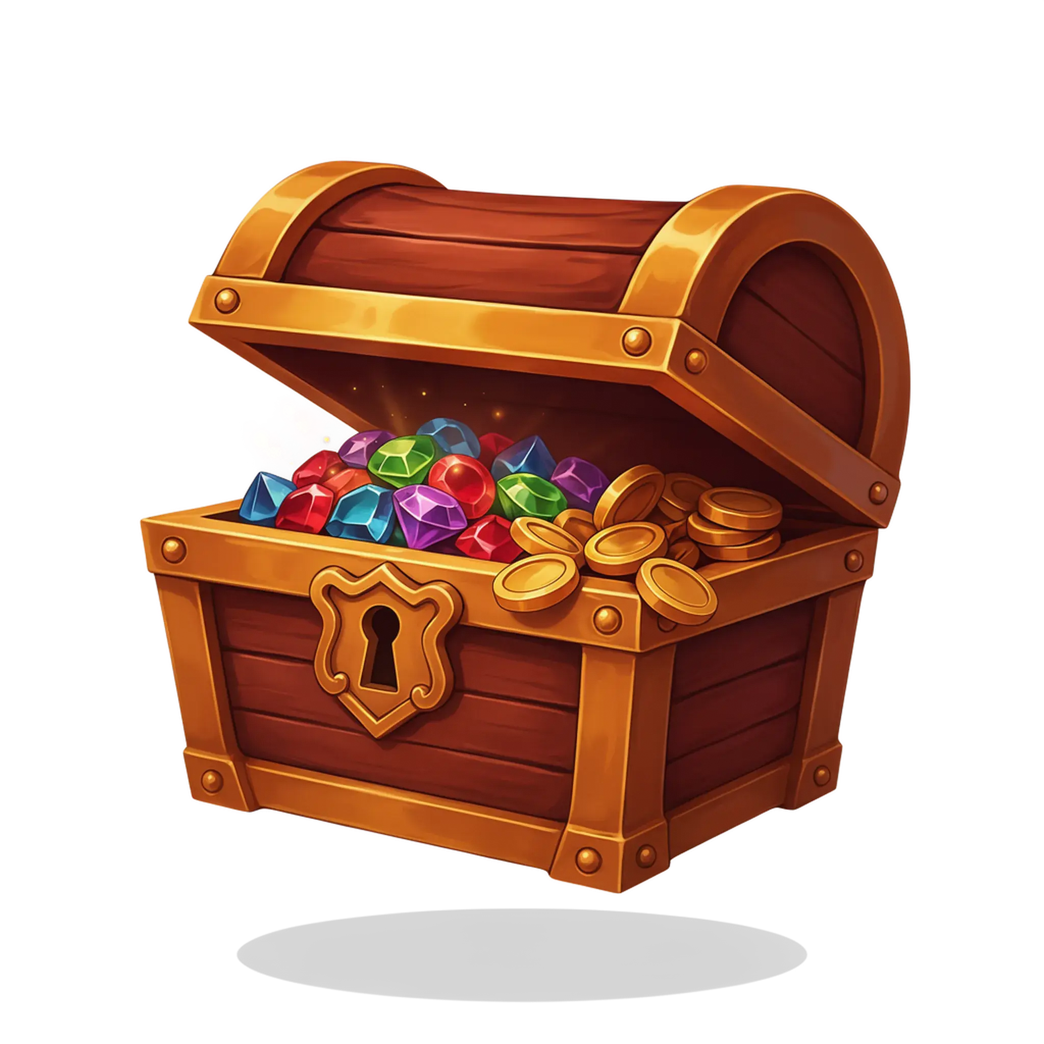 A glossy 3D treasure chest icon
