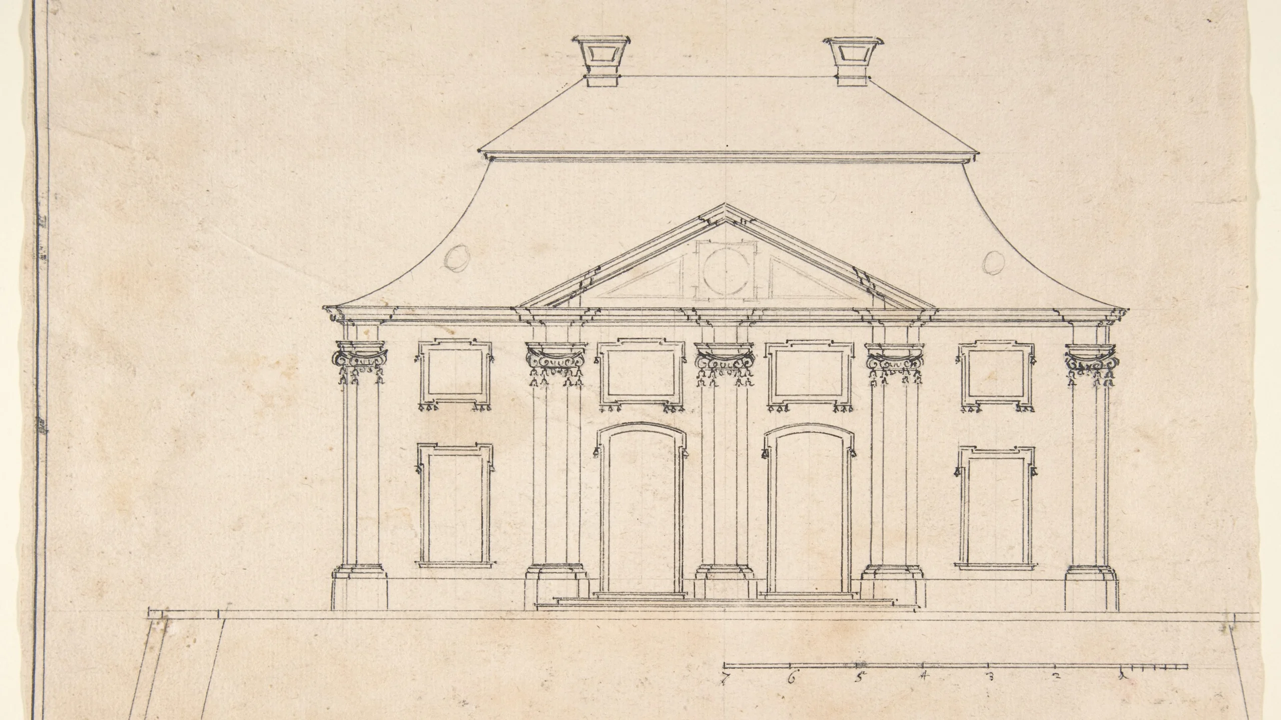 Hand-drawn elevation to photoreal render: original image