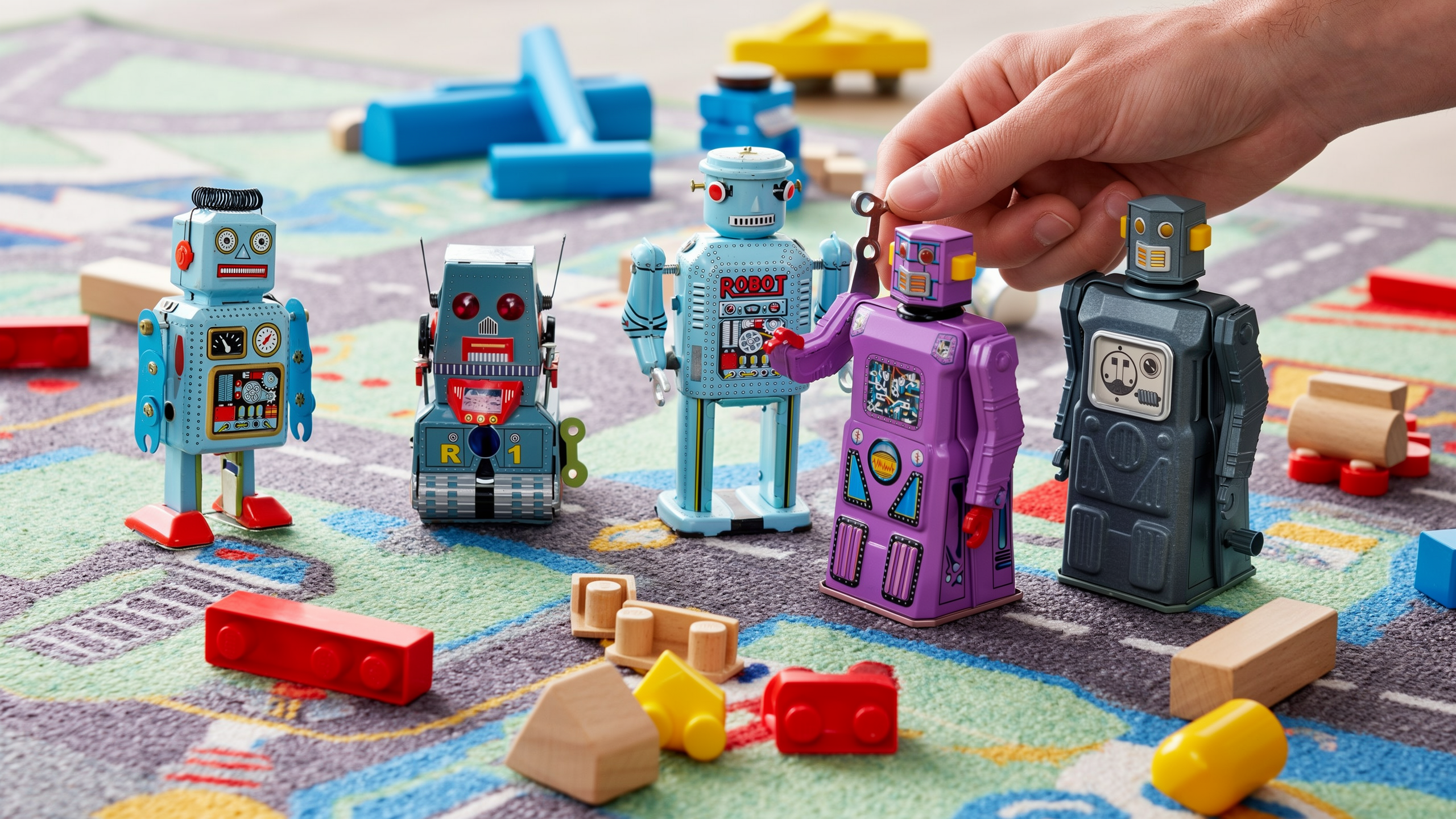 Wind-up tin robots