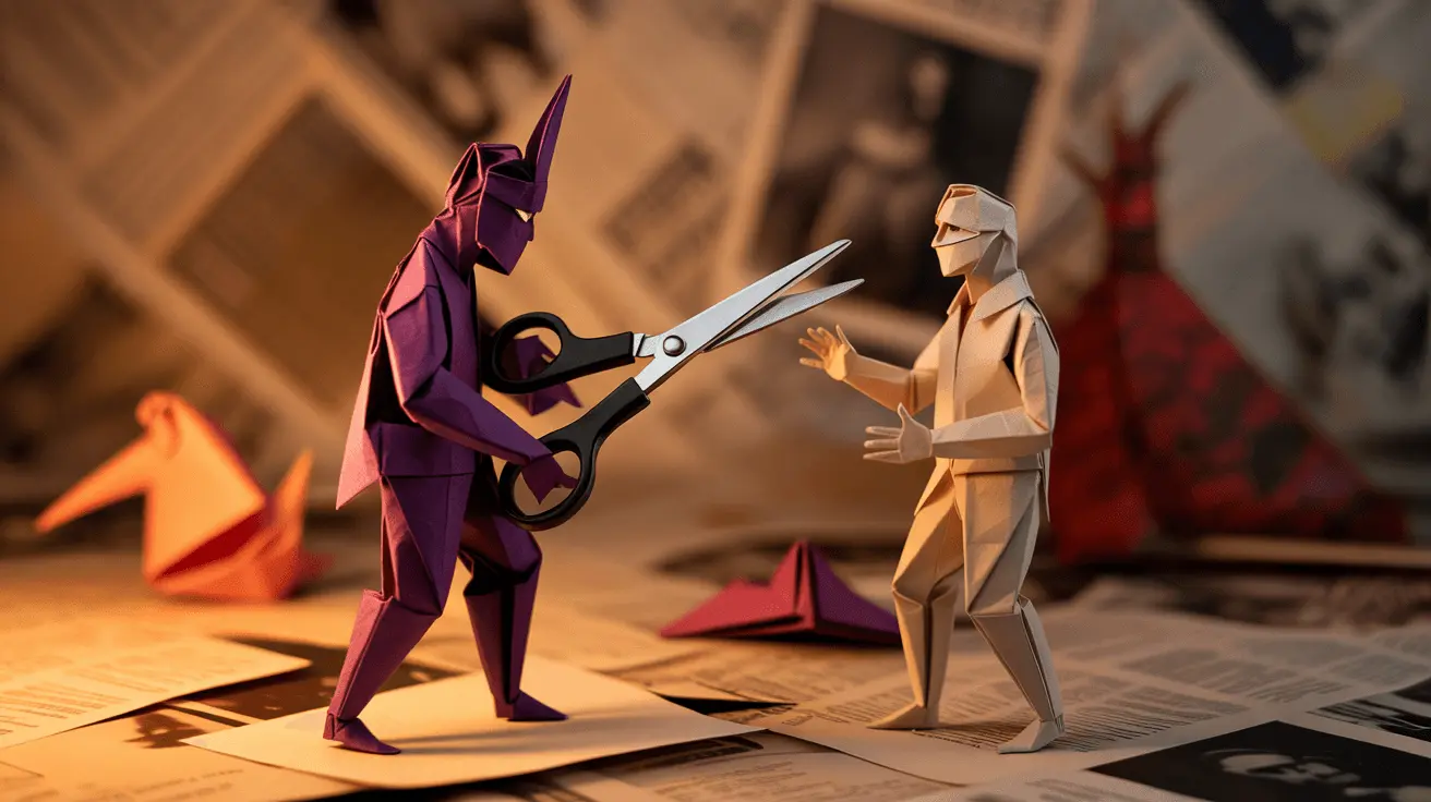 Origami hostage scene