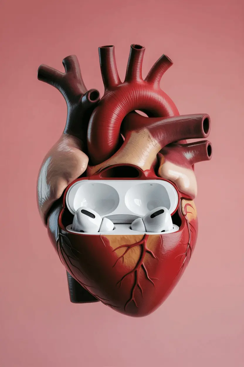 Anatomical heart AirPods case
