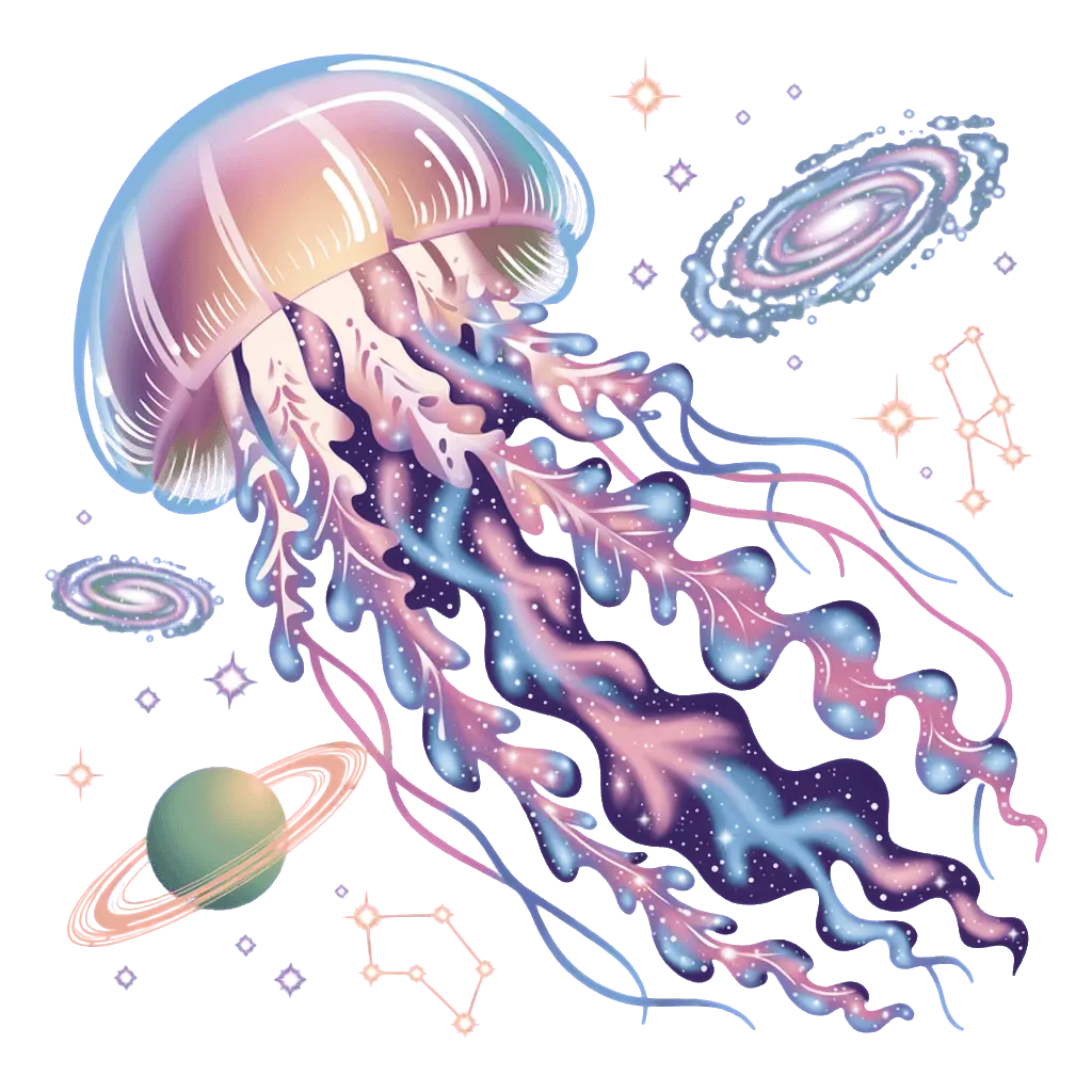 Celestial jellyfish floating through space